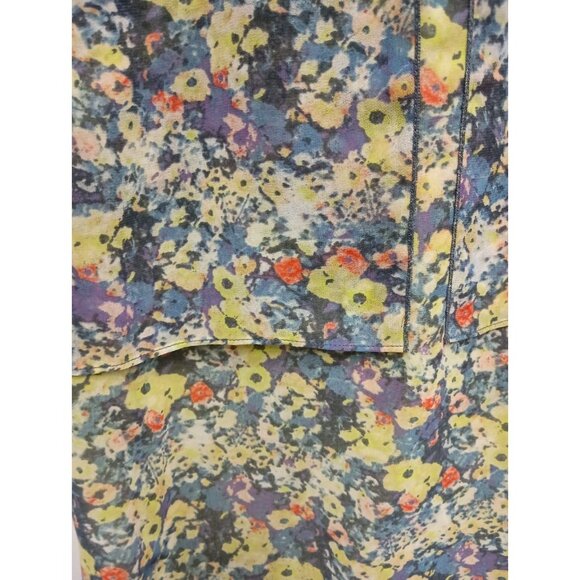 CAbi Womens Positano Layered BOHO Top XL Purple Yellow Floral Sleeveless  #5041 - Picture 3 of 8